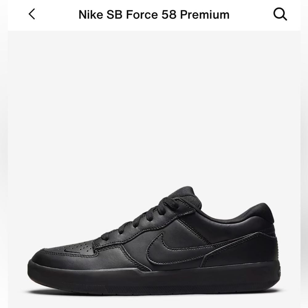 BNIB Nike black SB Force 58 premium skate shoes men’s 9.5